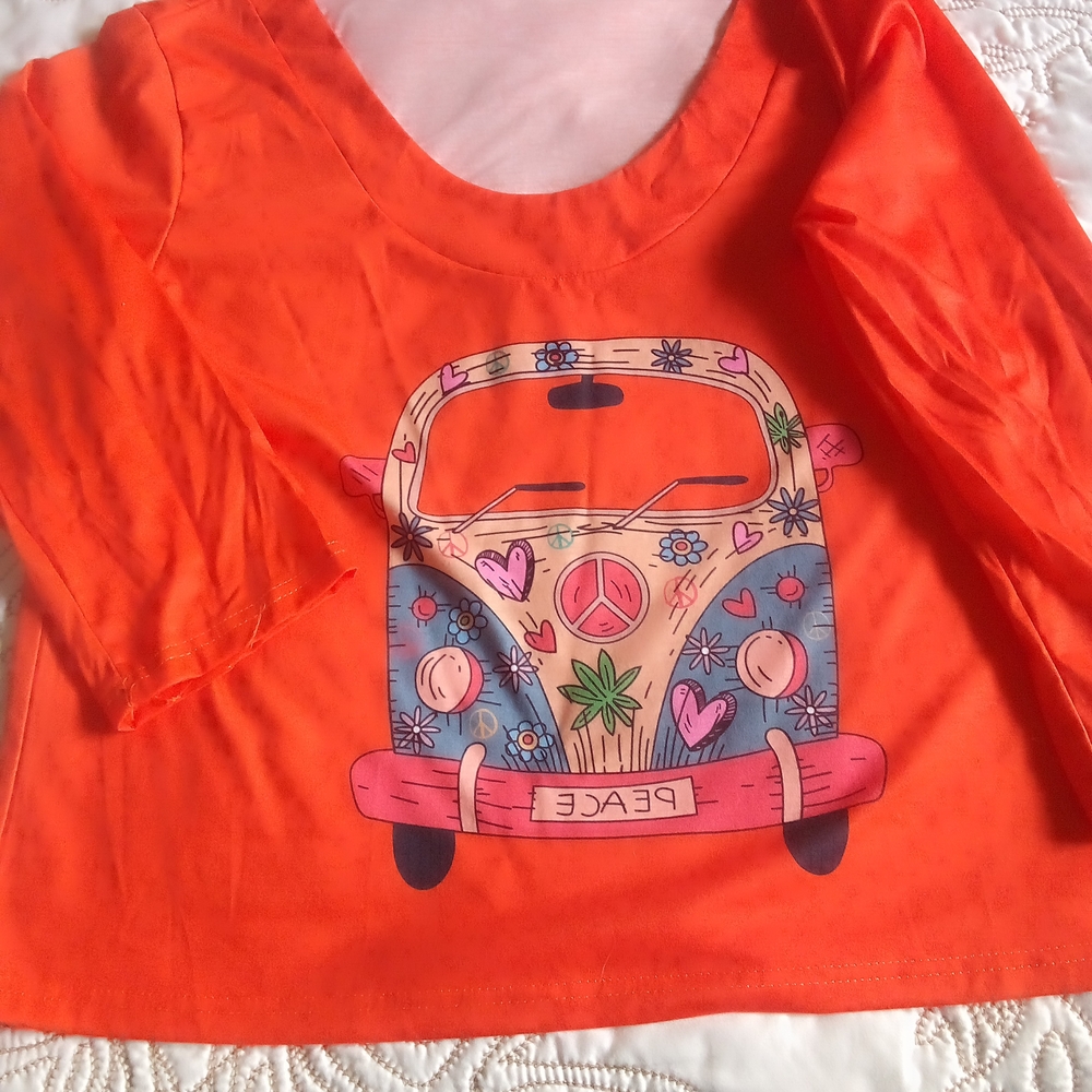 Orange Peace Van Graphic Blouse